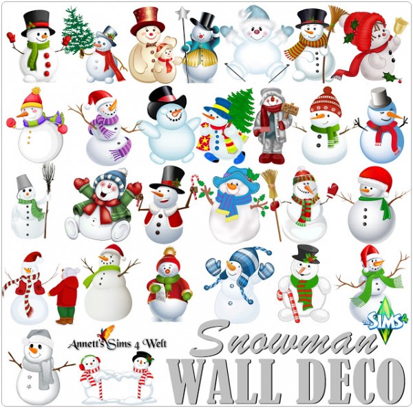 Annett`s Sims 4 Welt: Wall Deco Snowman