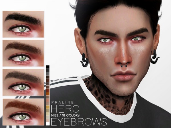 The Sims Resource: Hero Eyebrows N123 by Pralinesims