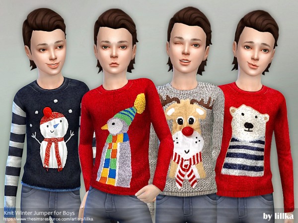  The Sims Resource: Knit Winter Jumper for Boys by lillka