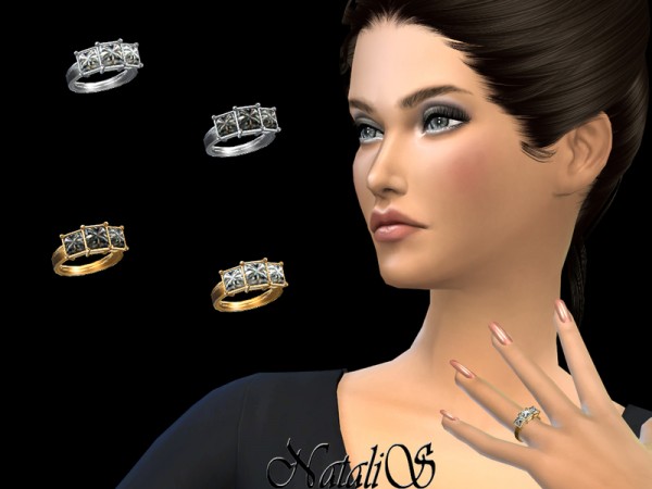  The Sims Resource: Three stone princess cut ring by NataliS