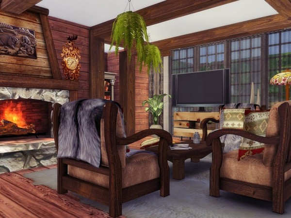  The Sims Resource: Wooden Cabin by MychQQQ