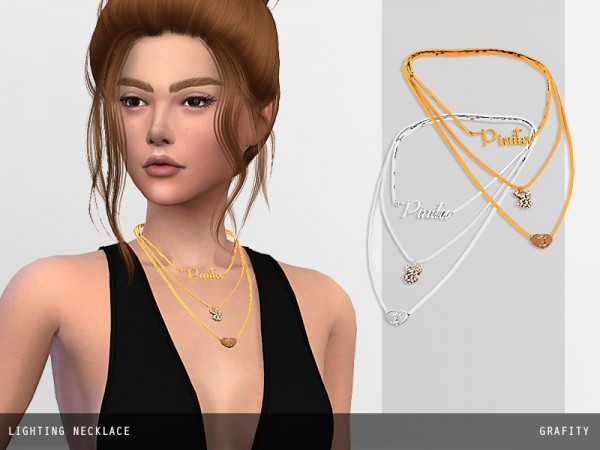  The Sims Resource: Lighting Necklace by GrafitySims