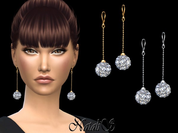  The Sims Resource: Disco ball earrings by NataliS