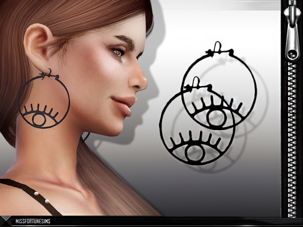  The Sims Resource: Ingrid Earrings by Miss Fortune