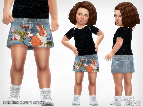  The Sims Resource: Rabbit Denim Skirt by DarkNighTt