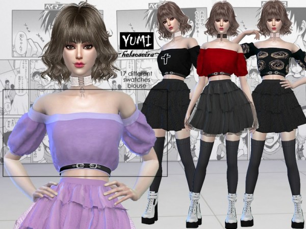 The Sims Resource: Yumi Top by Helsoseira
