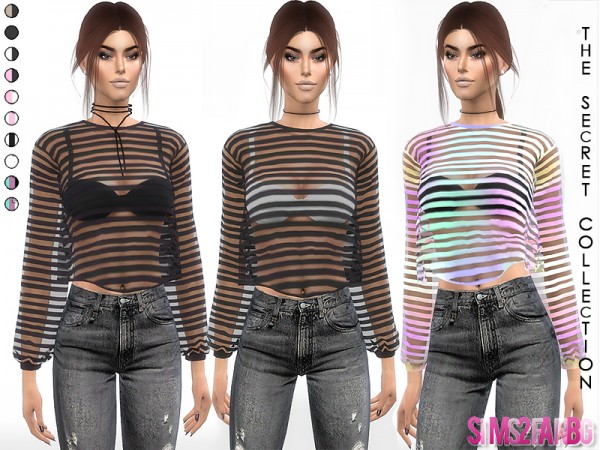  The Sims Resource: 346  Transparent Top With Bra by sims2fanbg