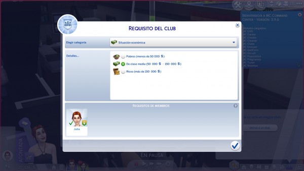  Mod The Sims: Higher money requeriment for join to Clubs by edespino