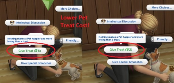  Mod The Sims: Lower Pet Treat Costs by ChaosKitten666