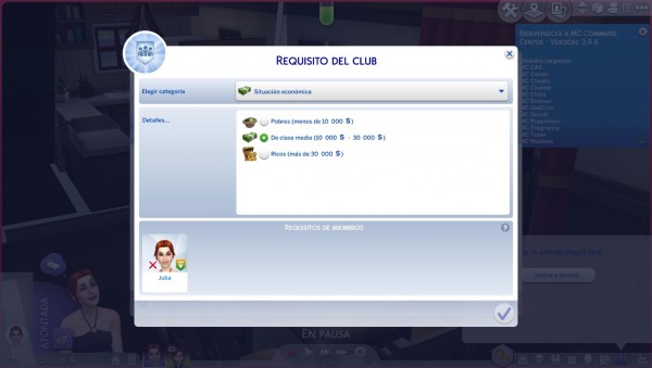  Mod The Sims: Higher money requeriment for join to Clubs by edespino