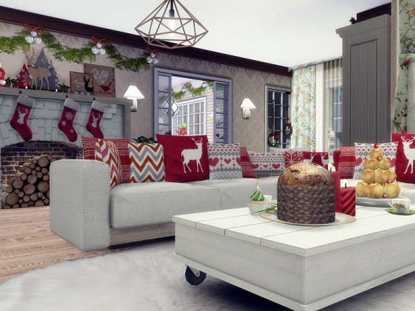  The Sims Resource: White Xmas house by MychQQQ