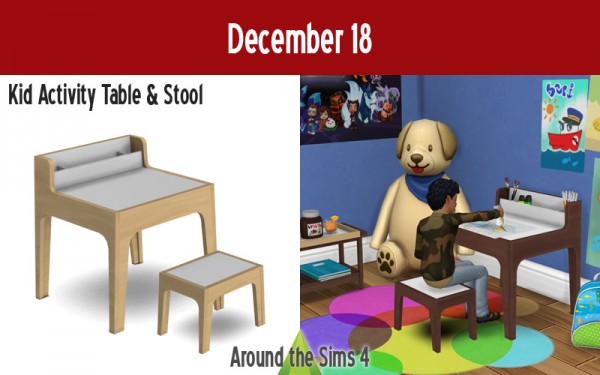  Around The Sims 4: Kids activity table and stool