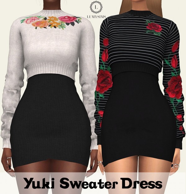  LumySims: Yuki Sweater Dress