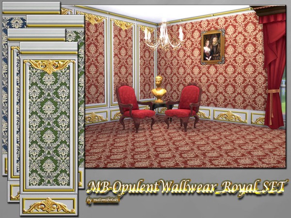  The Sims Resource: Opulent Wallwear Royal set by matomibotaki