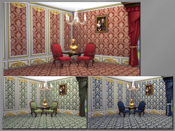  The Sims Resource: Opulent Wallwear Royal set by matomibotaki