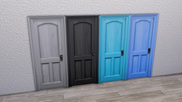 La Luna Rossa Sims: Wooden Three Panel Door colored