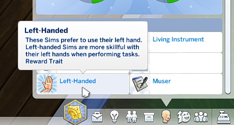  Mod The Sims: Reveal the Handedness Traits! by MattBrancher
