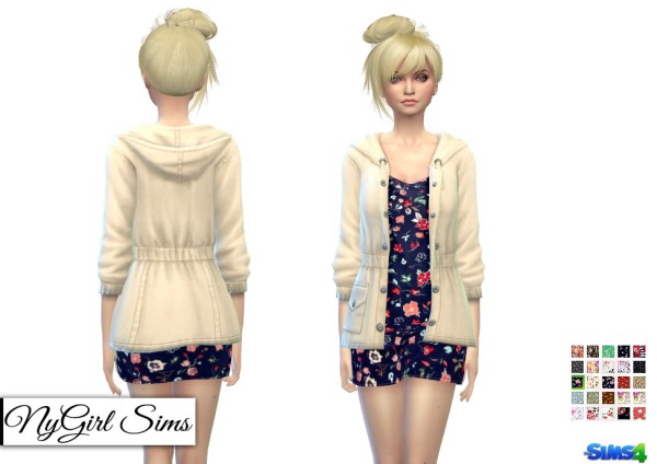  NY Girl Sims: Utility Jacket with Printed Mini Dress