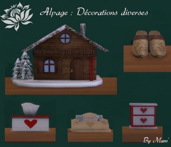  Sims Artists: Alpage various decorations