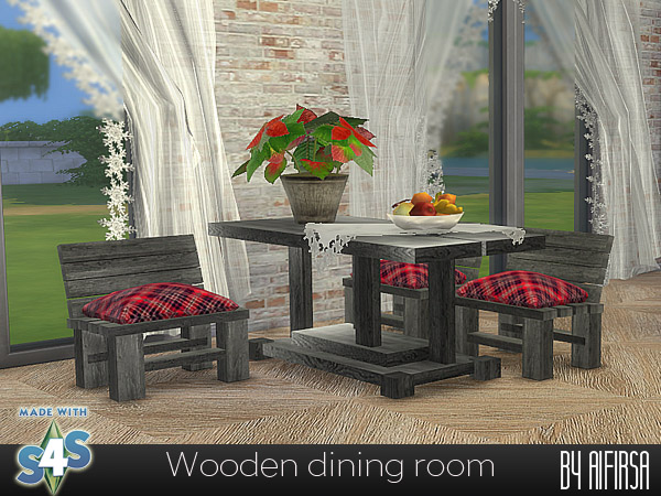  Aifirsa Sims: Wooden dining room