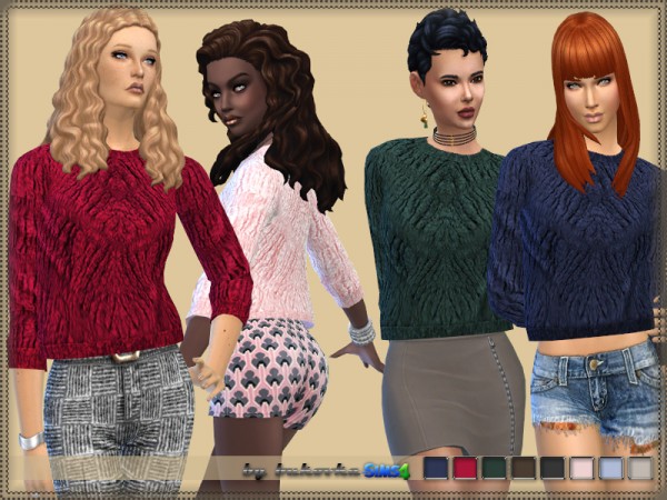  The Sims Resource: Corrugated Sweater by bukovka