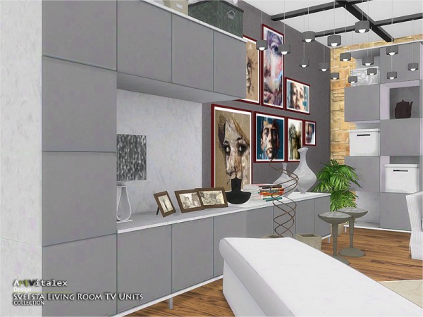  The Sims Resource: Svelsta Living Room TV Units by ArtVitalex