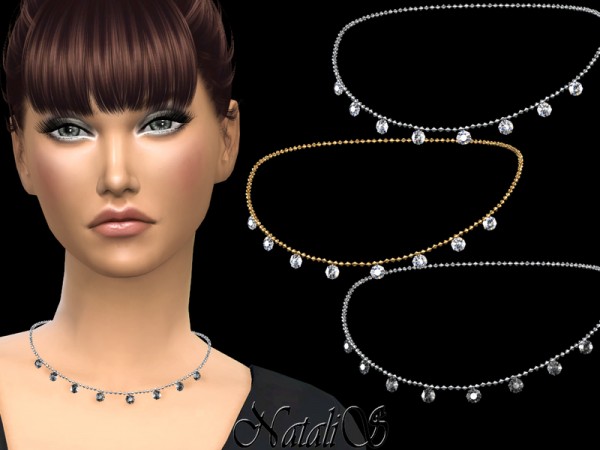  The Sims Resource: Multi crystals pendant necklace by NataliS