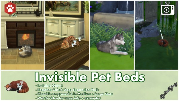  Mod The Sims: Invisible Pet Beds by Bakie
