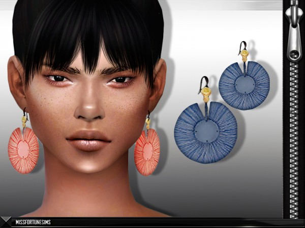  The Sims Resource: Ellen Earrings by Miss Fortune