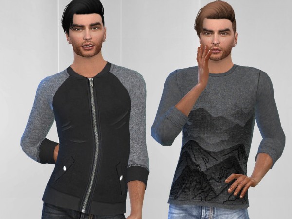 The Sims Resource: Derek - Tops by Puresim • Sims 4 Downloads