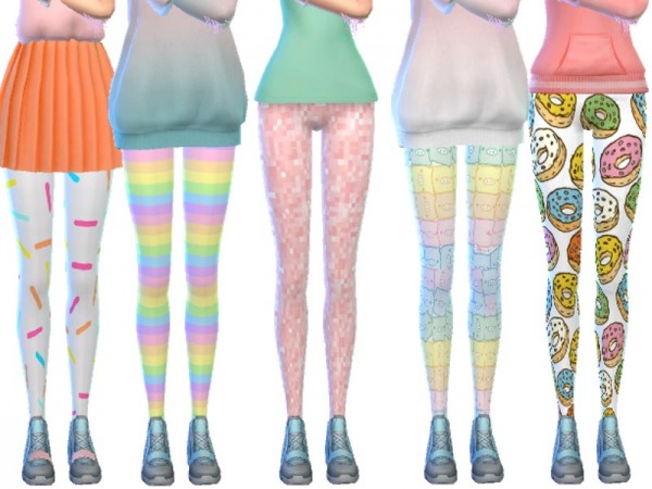  The Sims Resource: Tumblr Themed Leggings Pack Ten by Wicked Kittie
