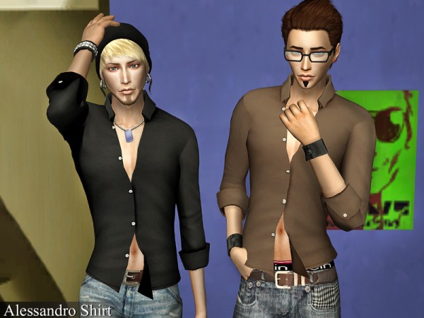  The Sims Resource: Alessandro Shirt by Genius666
