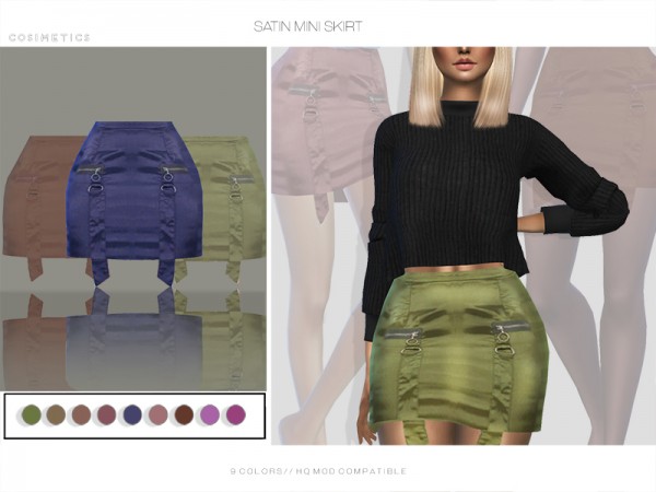  The Sims Resource: Satin Mini Skirt by cosimetics