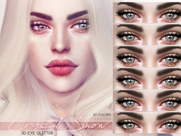  The Sims Resource: Crystal Snow 3D Eye Glitter by Pralinesims