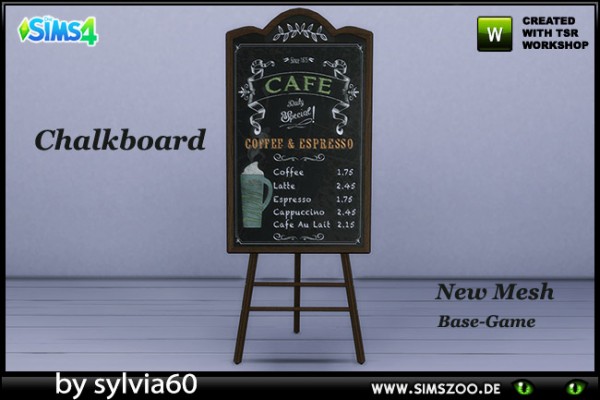  Blackys Sims 4 Zoo: Chalkboard by sylvia60