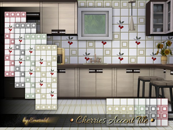  The Sims Resource: Cherries Accent Tile by emerald
