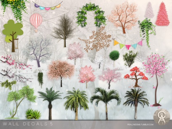  The Sims Resource: Wall Decals 5 by Pralinesims