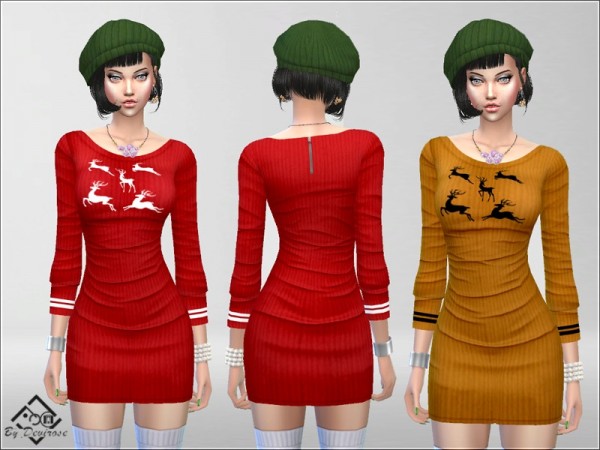  The Sims Resource: Winter Time Dress by Devirose