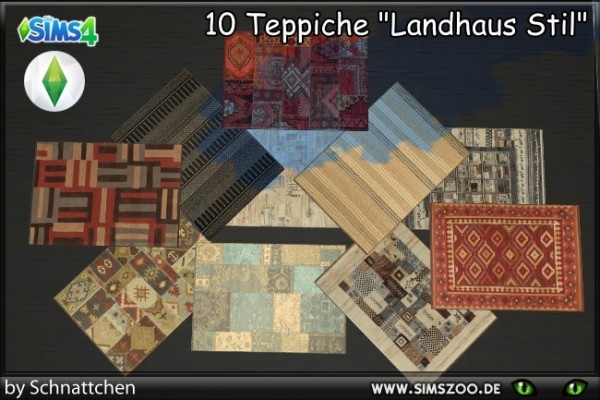  Blackys Sims 4 Zoo: Rugs 2 by Schnattchen