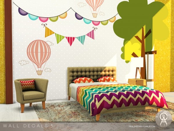  The Sims Resource: Wall Decals 5 by Pralinesims