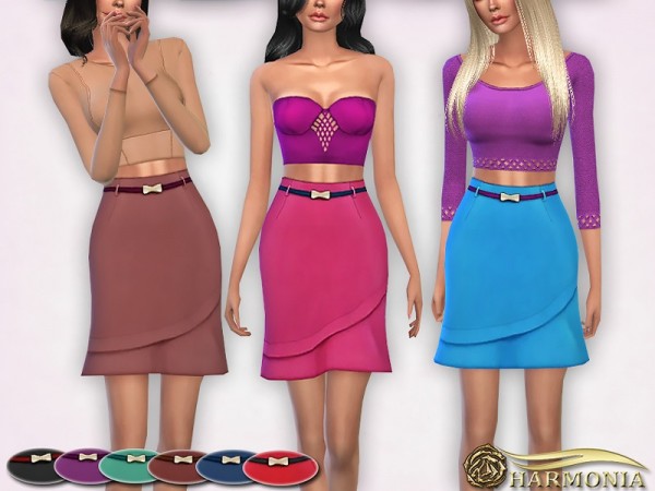  The Sims Resource: Zip Side Plain Hem Bodycon Mini Skirt by Harmonia