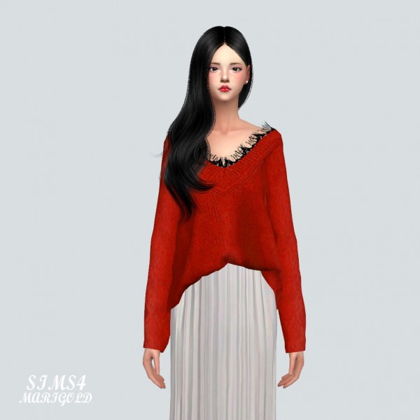  SIMS4 Marigold: Lace Sweater
