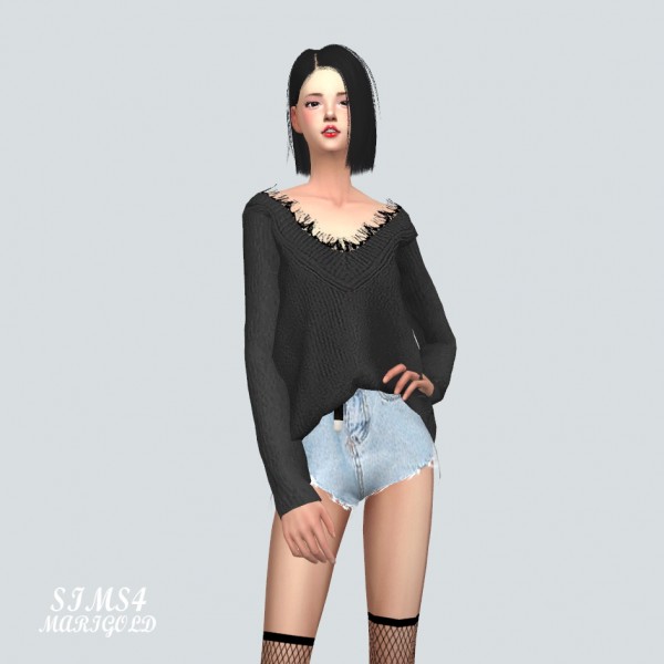  SIMS4 Marigold: Lace Sweater