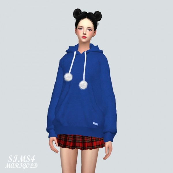  SIMS4 Marigold: PomPom Hoodie