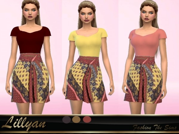  The Sims Resource: Blouse and skirt by LYLLYAN