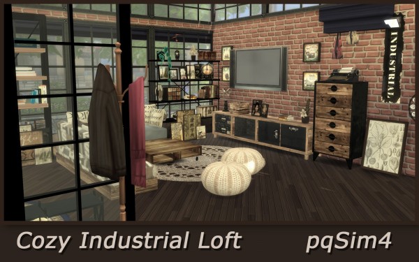  PQSims4: Cozy Industrial Loft