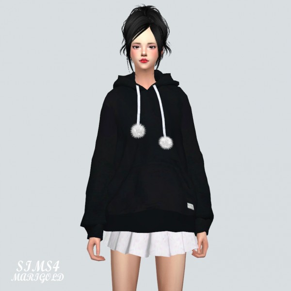 SIMS4 Marigold: PomPom Hoodie • Sims 4 Downloads