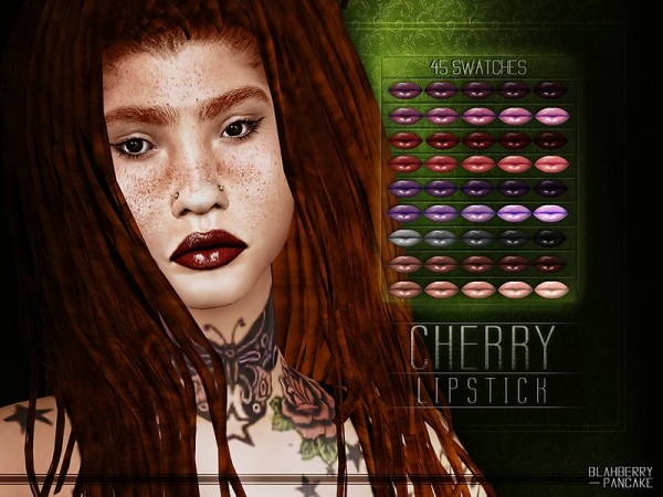  The Sims Resource: Cherry Lipstick by Blahberry Pancake