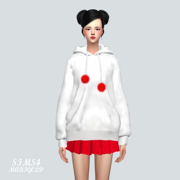  SIMS4 Marigold: PomPom Hoodie