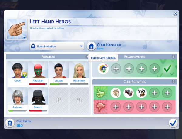 Mod The Sims: Hidden Club Traits and More members by flerb